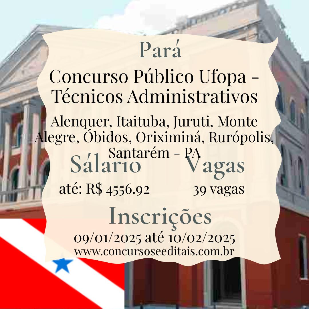 Ufopa Abre Concurso Público com Ótimas Oportunidades!