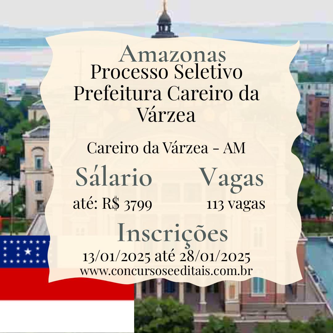 113 Vagas na Educação em Careiro da Várzea – Amazonas!