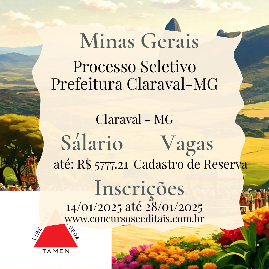 Ótima notícia para Claraval -MG! Novo Processo Seletivo!