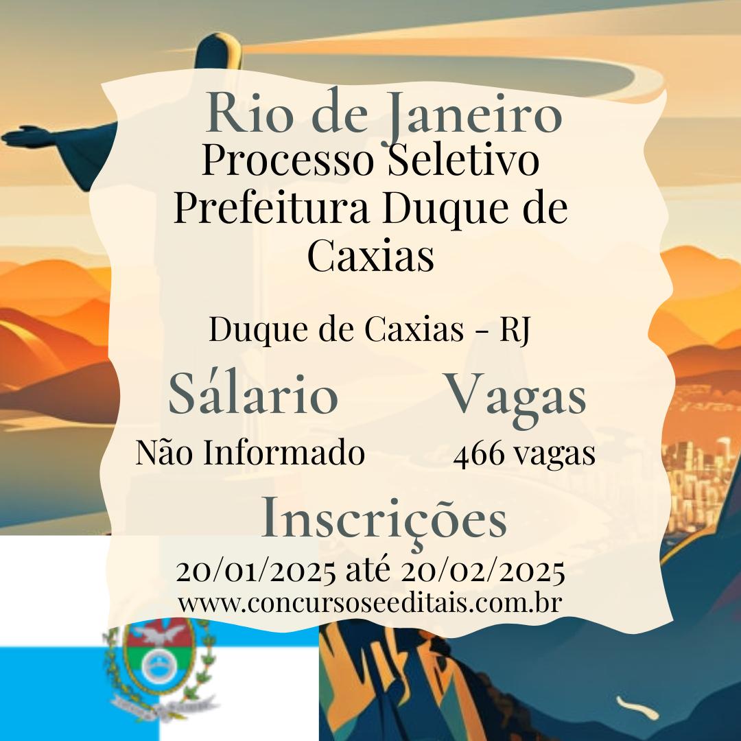 Duque de Caxias Abre 466 Vagas em Processo Seletivo!