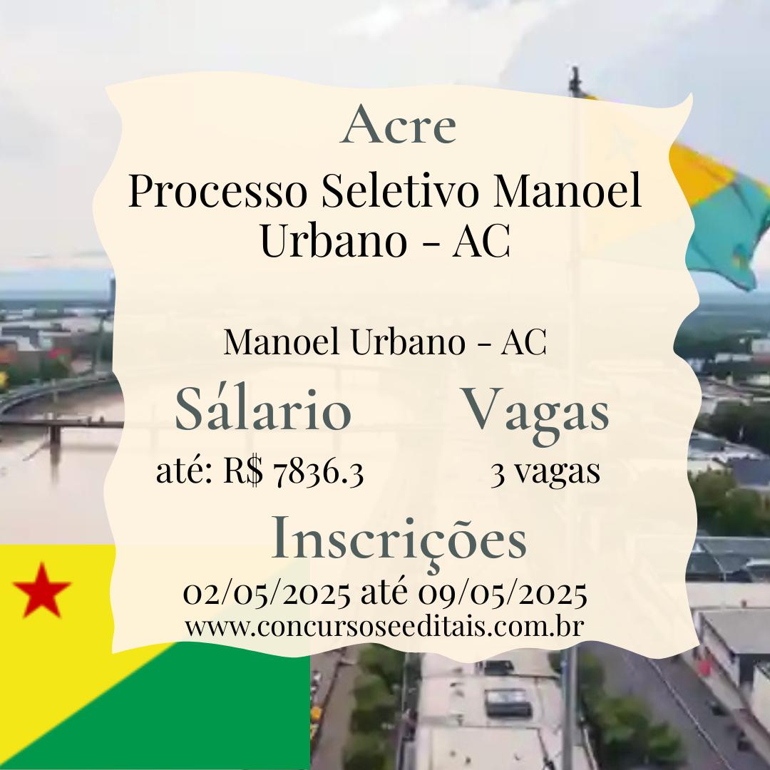 Processo Seletivo em Manoel Urbano – Acre Para Área da Saúde