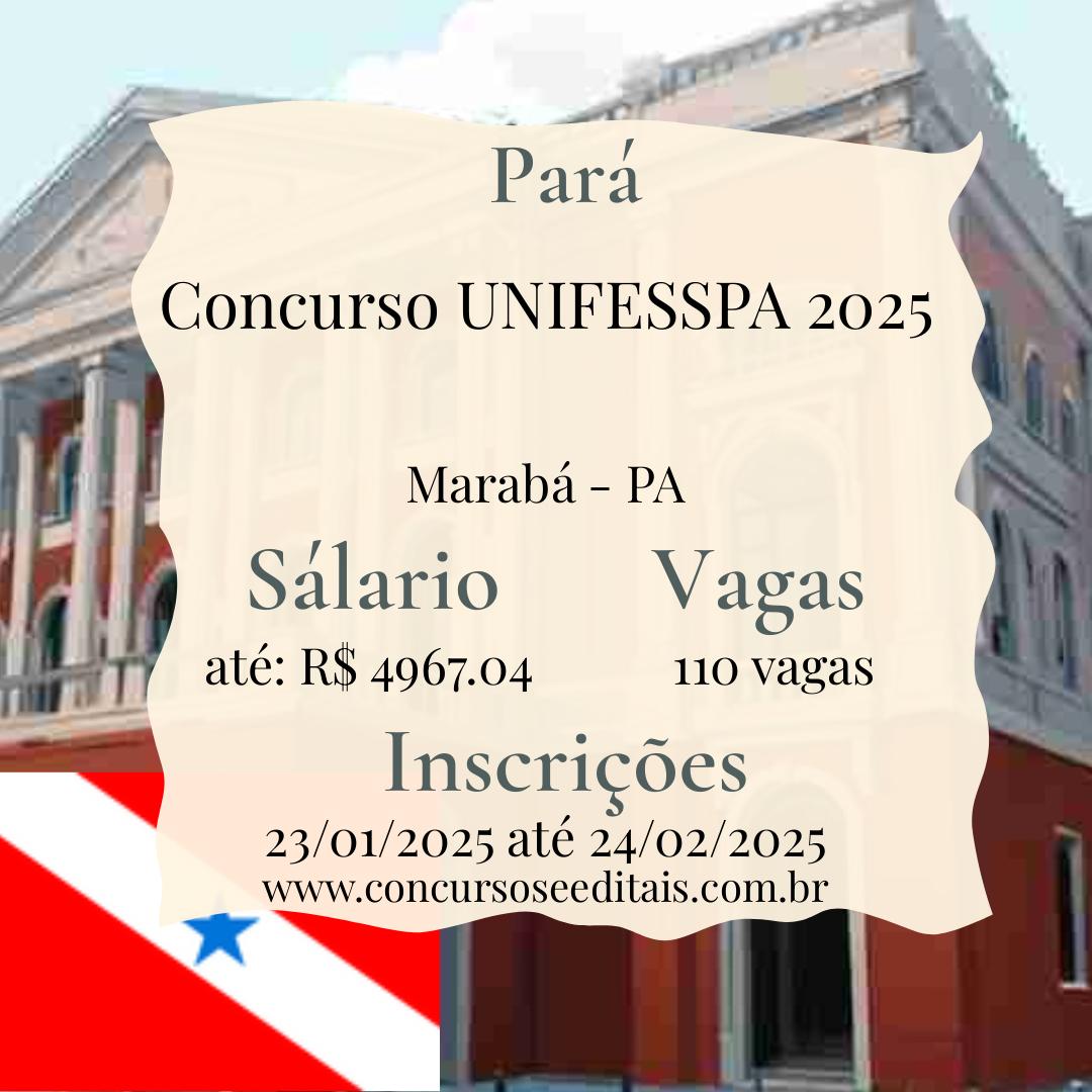 Concurso UNIFESSPA 2025: 110 Vagas Abertas!