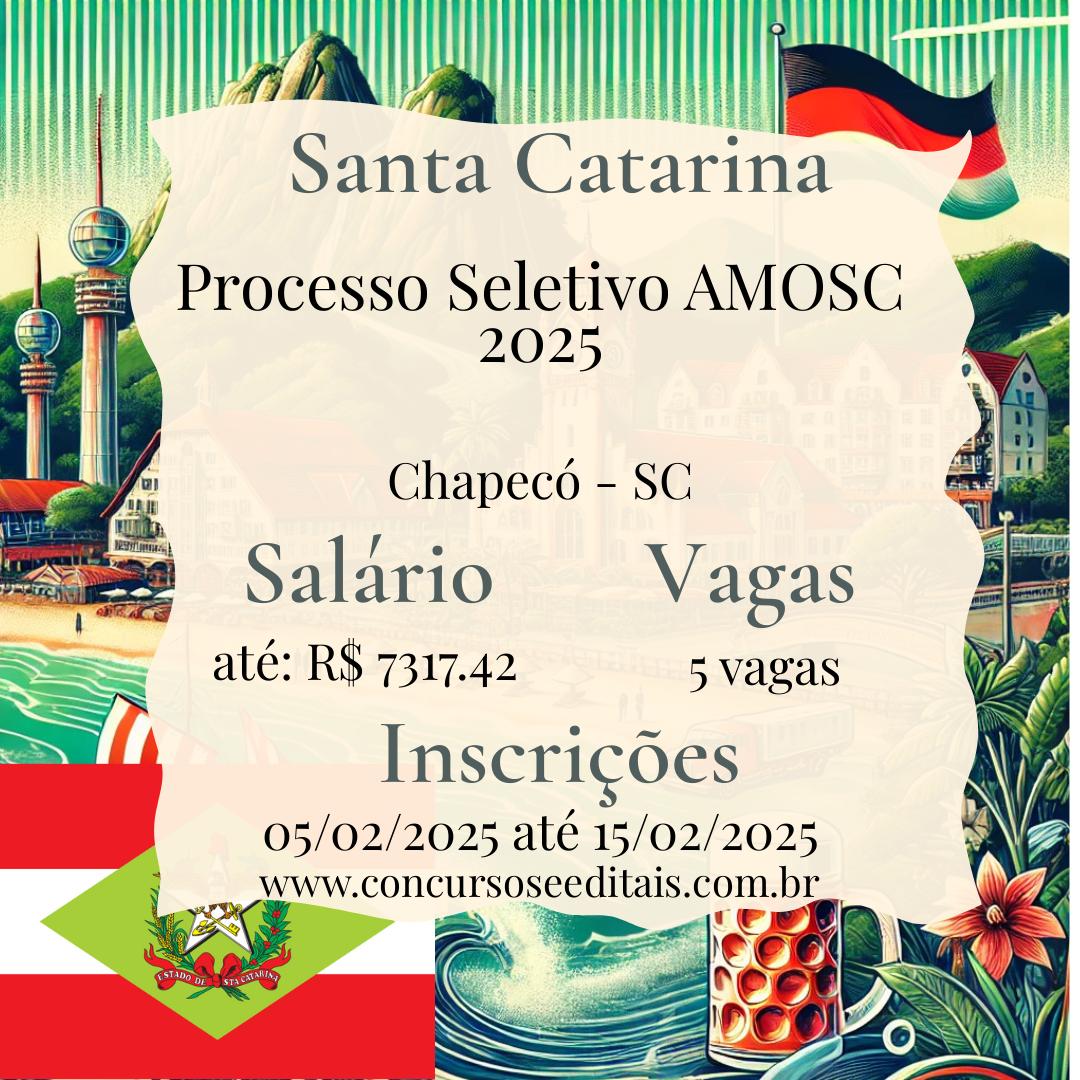 AMOSC Abre Cinco Vagas!  Corra e se Inscreva!