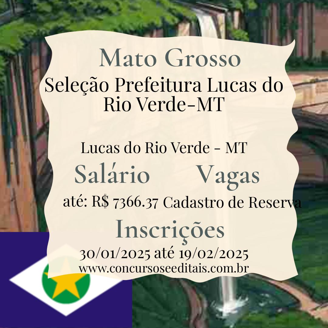 Vagas na Educação de Lucas do Rio Verde – MT!