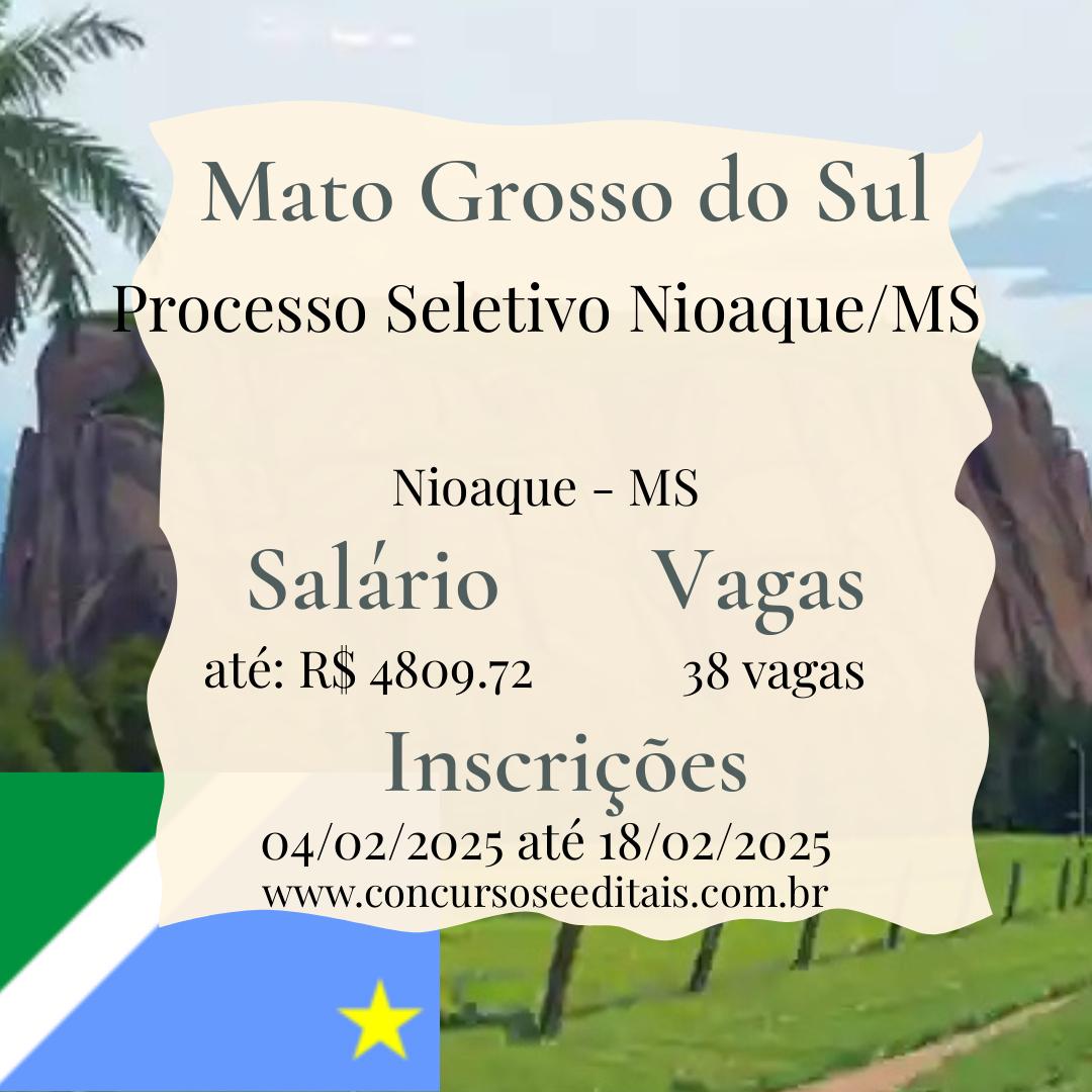 Vagas abertas em Nioaque-MS com salários de até R$ 4.800!