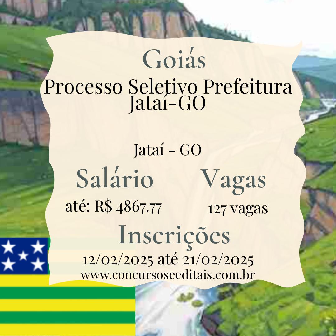 Opa, pessoal! 127 vagas abertas na Prefeitura de Jataí – GO!