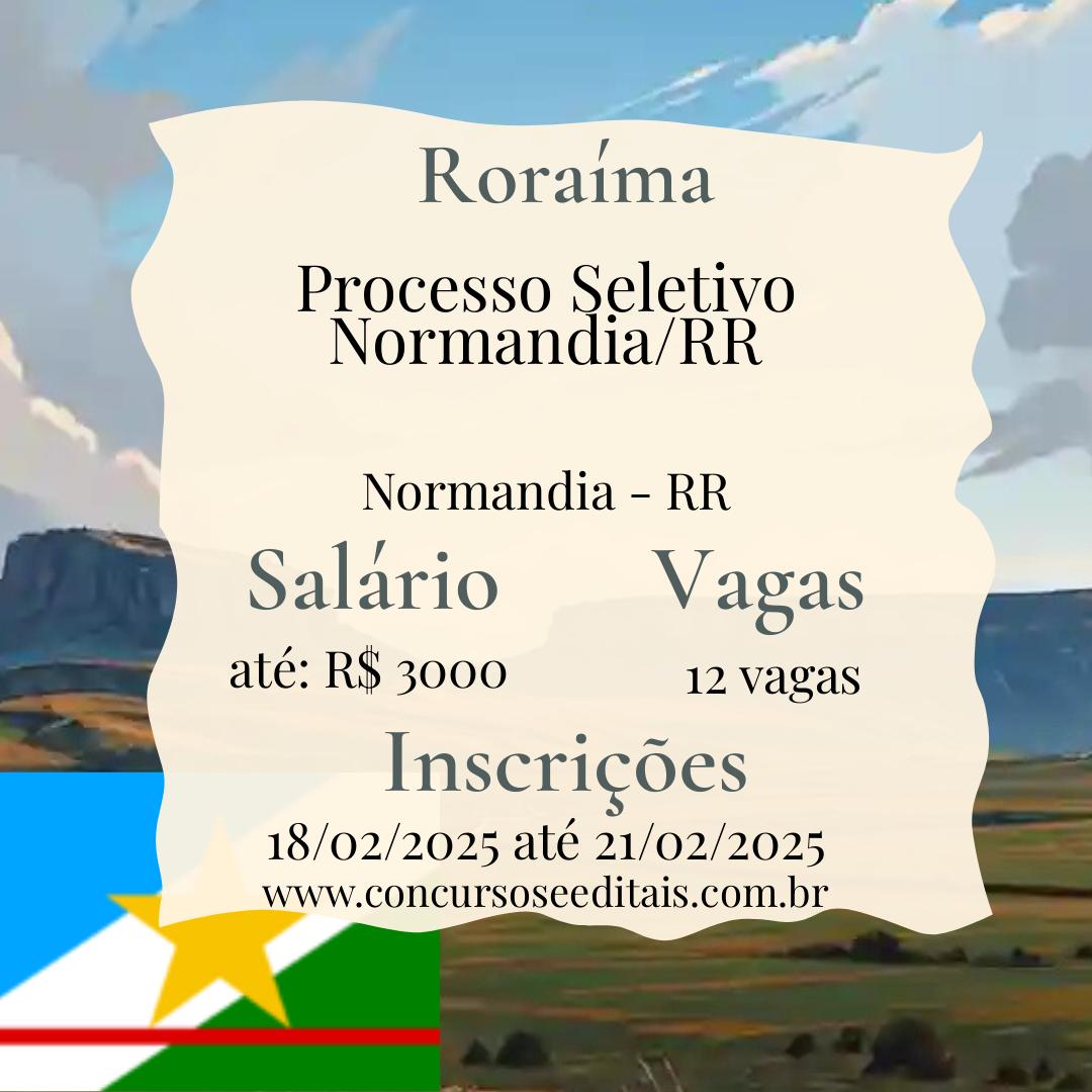 Concurso em Normandia (RR) com salários de até R$ 3mil