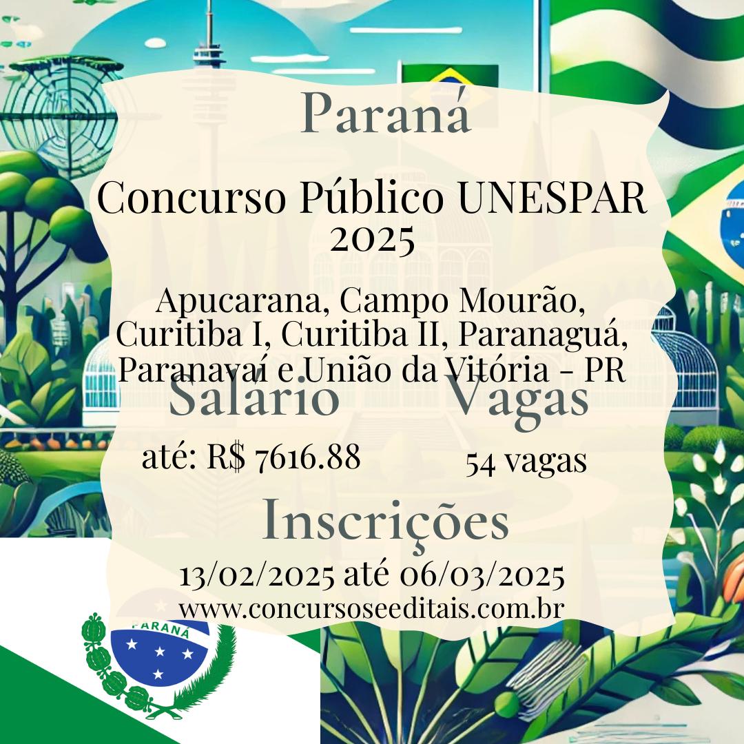 Concurso UNESPAR: 54 Vagas Abertas!  Prepare-se!