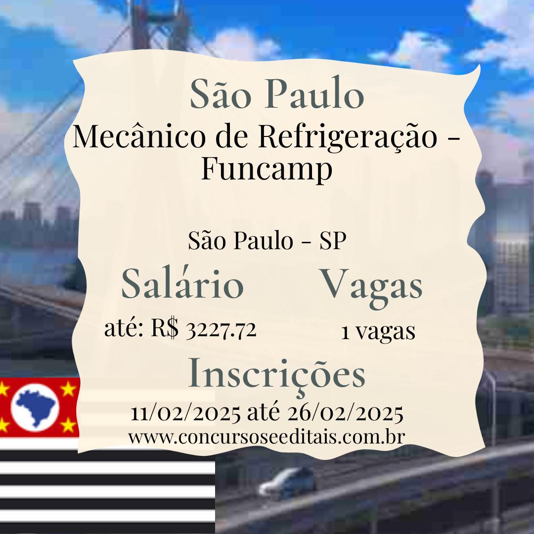 Vaga de Mecânico de Refrigeração no Hospital Estadual Sumaré