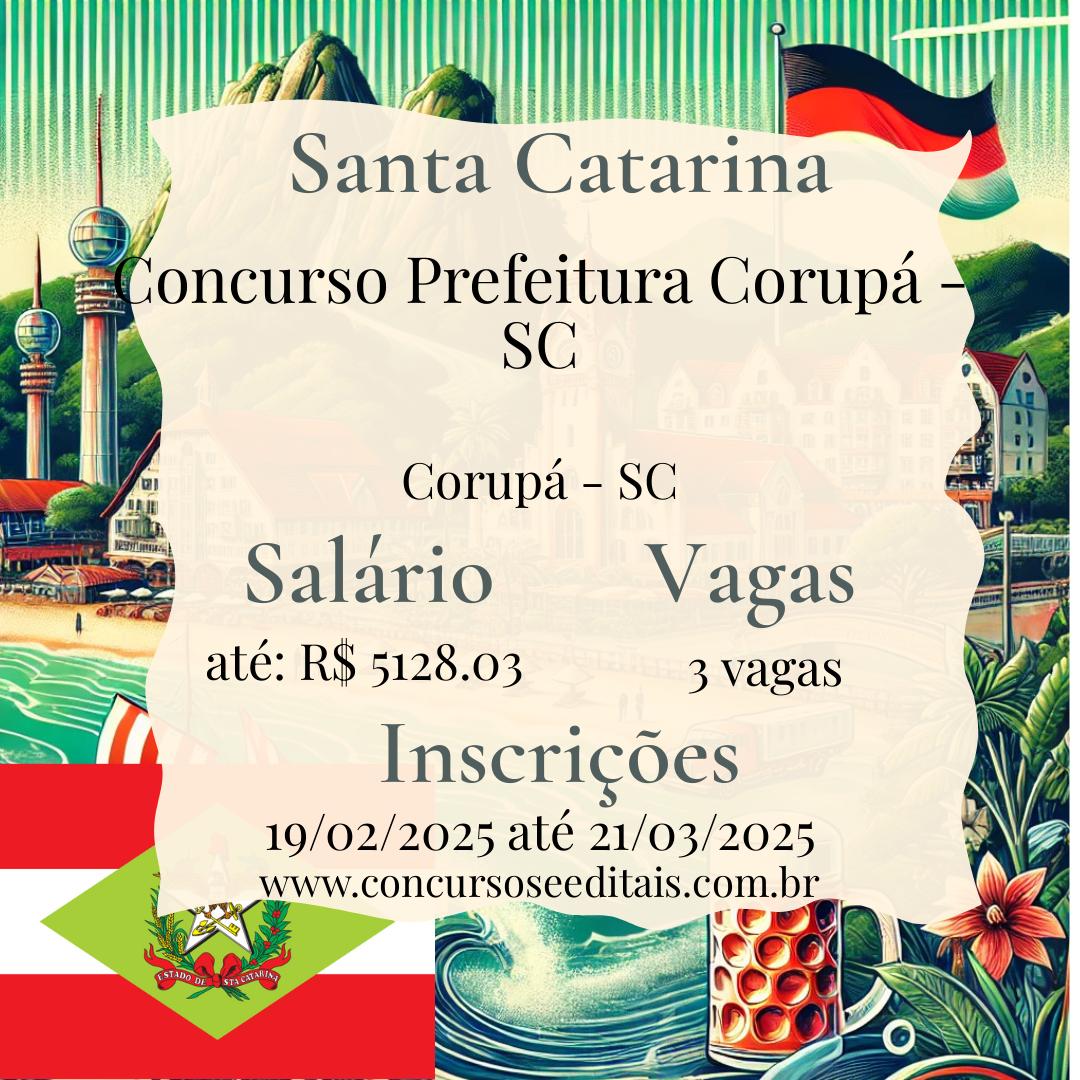 Concurso Público em Corupá – SC: Nível Superior!