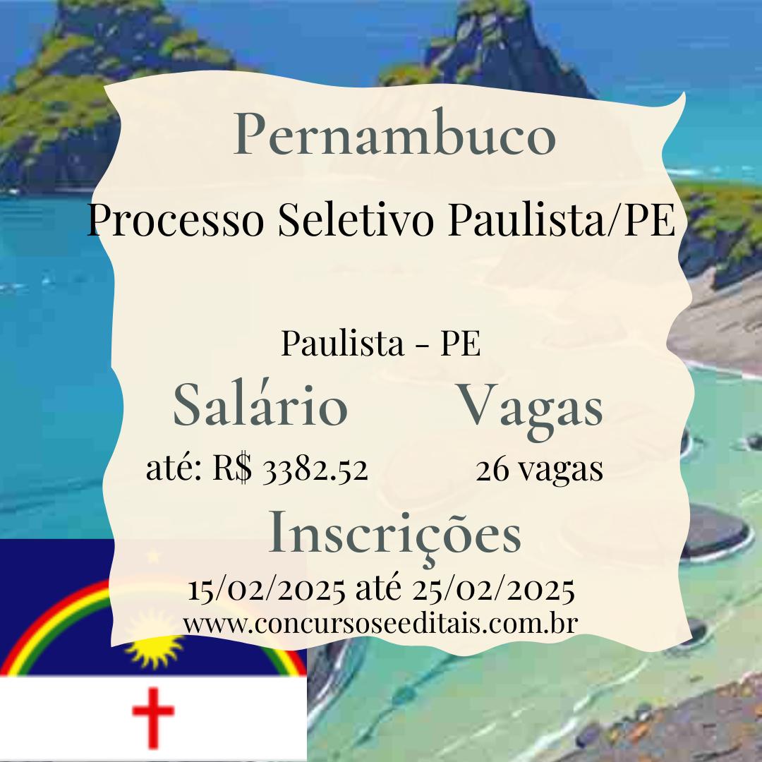 26 vagas abertas na Prefeitura do Paulista – PE!
