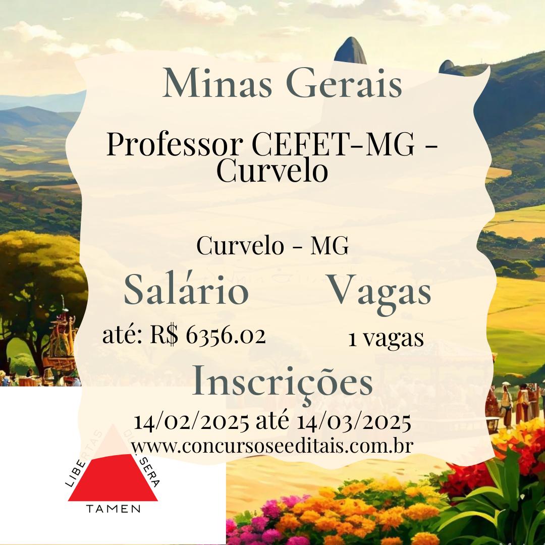 Professor(a) de Engenharia Civil no CEFET-MG!