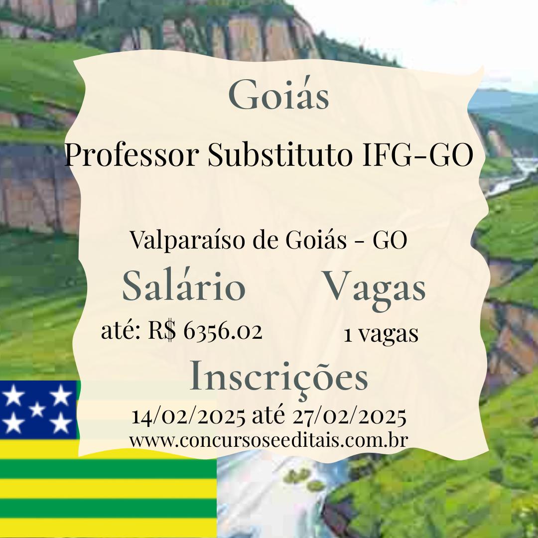 Professor Substituto em Valparaíso de Goiás – IFG!